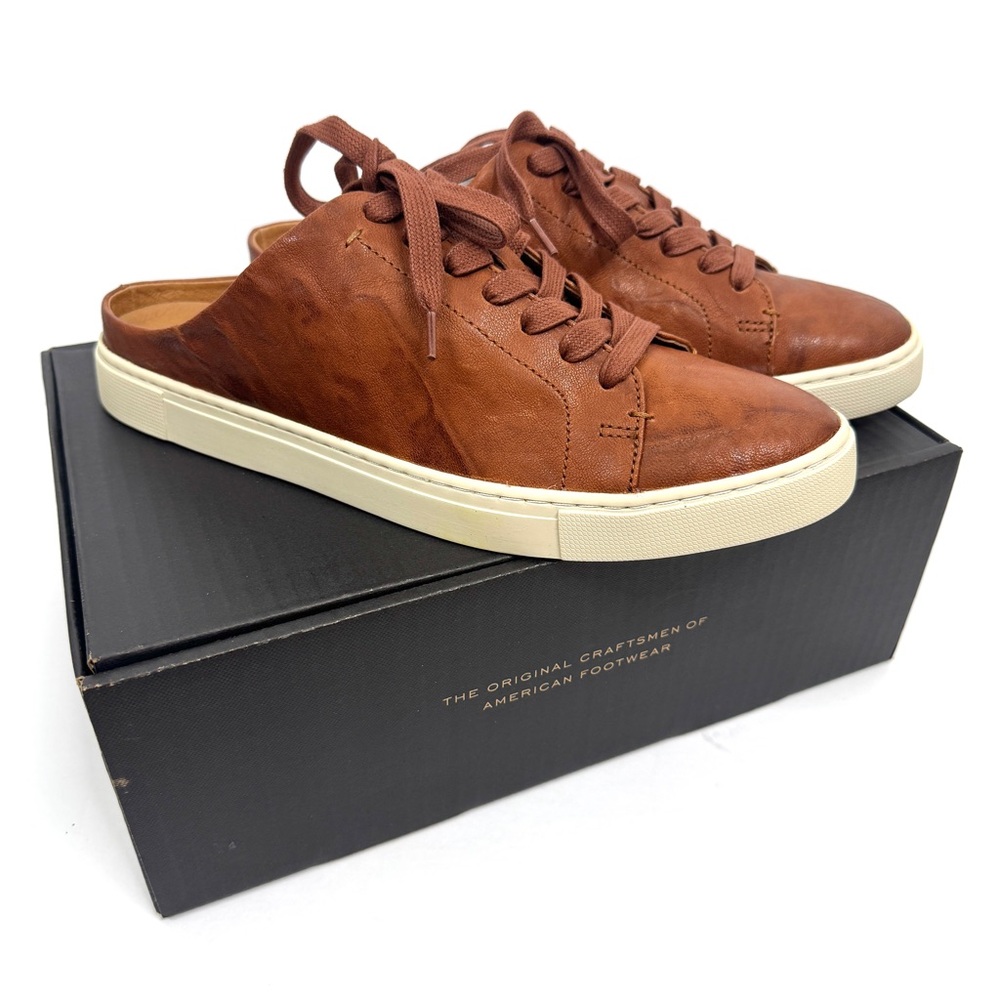 FRYE Ivy Low Lace Mule Sneakers NEW Size 10 Cognac NEW IN BOX